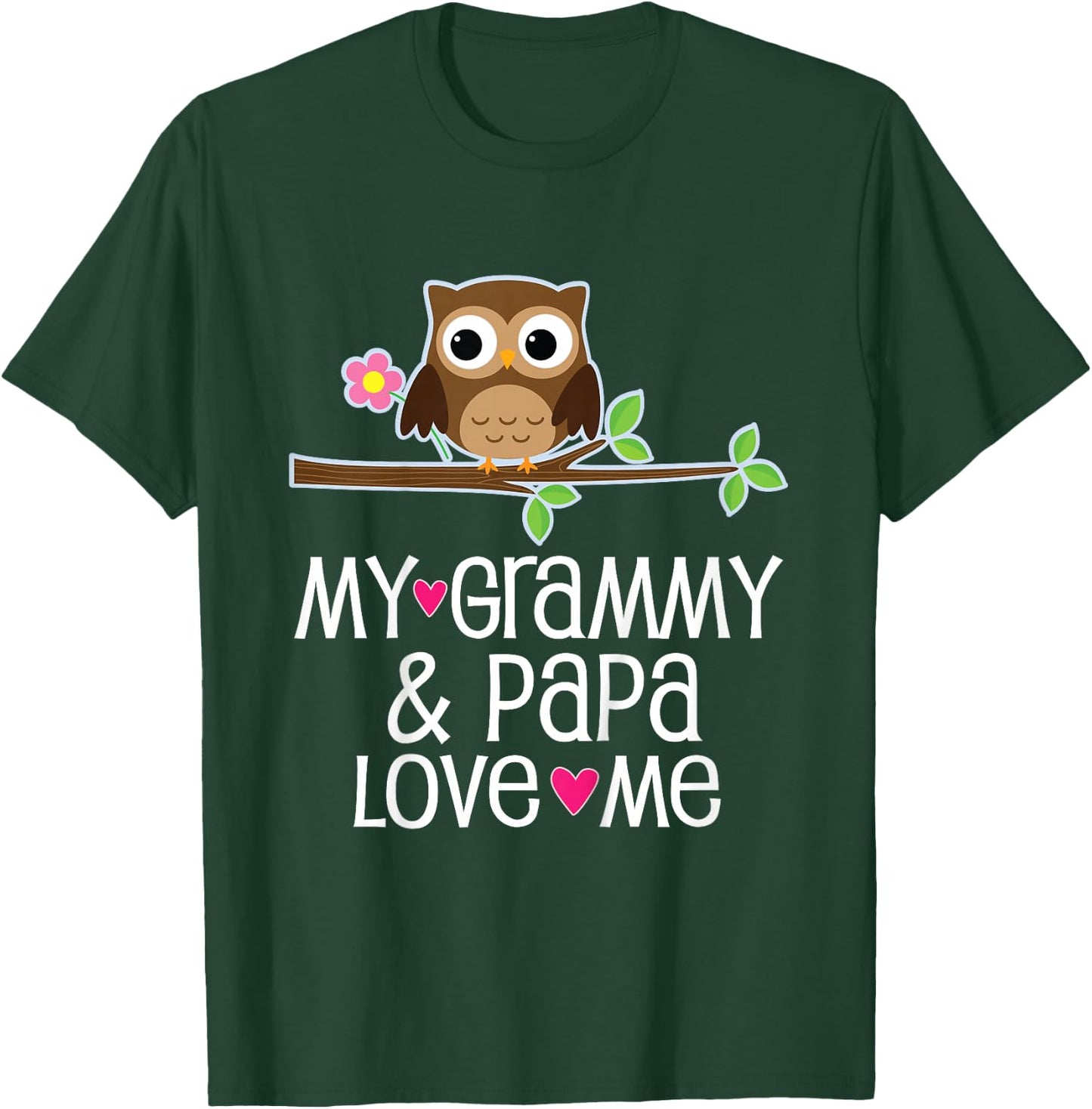 My Grammy and Papa Love Me Granddaughter Owl T-Shirt - T-Shirt | Forest
