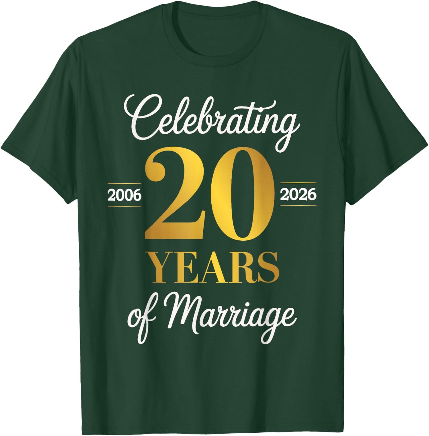 Celebrating 20 Years of Marriage 20th Anniversary T-Shirt - T-Shirt | Forest