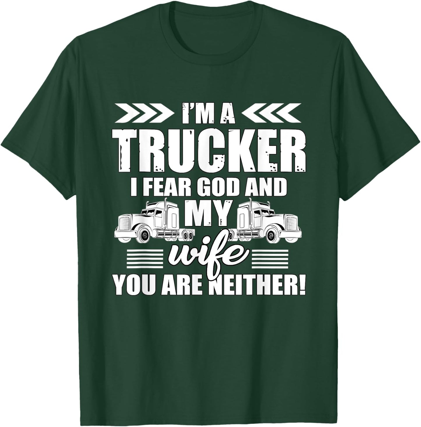 Truck Driver Gift Husbands Semi Big Rig Trucking Trailer T-Shirt - T-Shirt | Forest
