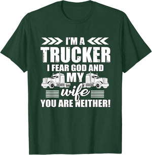 Truck Driver Gift Husbands Semi Big Rig Trucking Trailer T-Shirt - T-Shirt | Forest