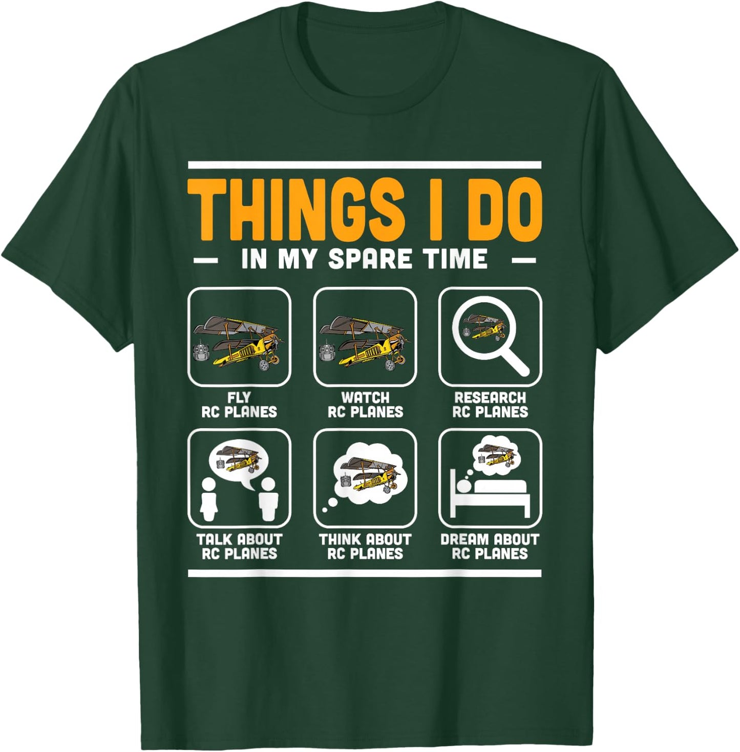 Things I Do In My Spare Time Men RC Plane Enthusiast T-Shirt - T-Shirt | Forest
