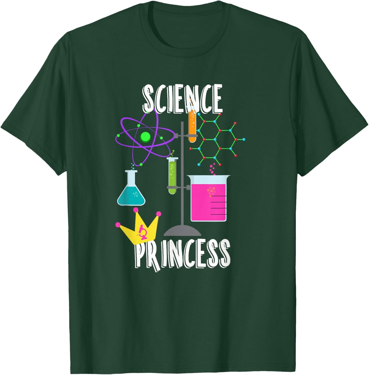 Science Princess Chemistry with Crown T-Shirt - T-Shirt | Forest