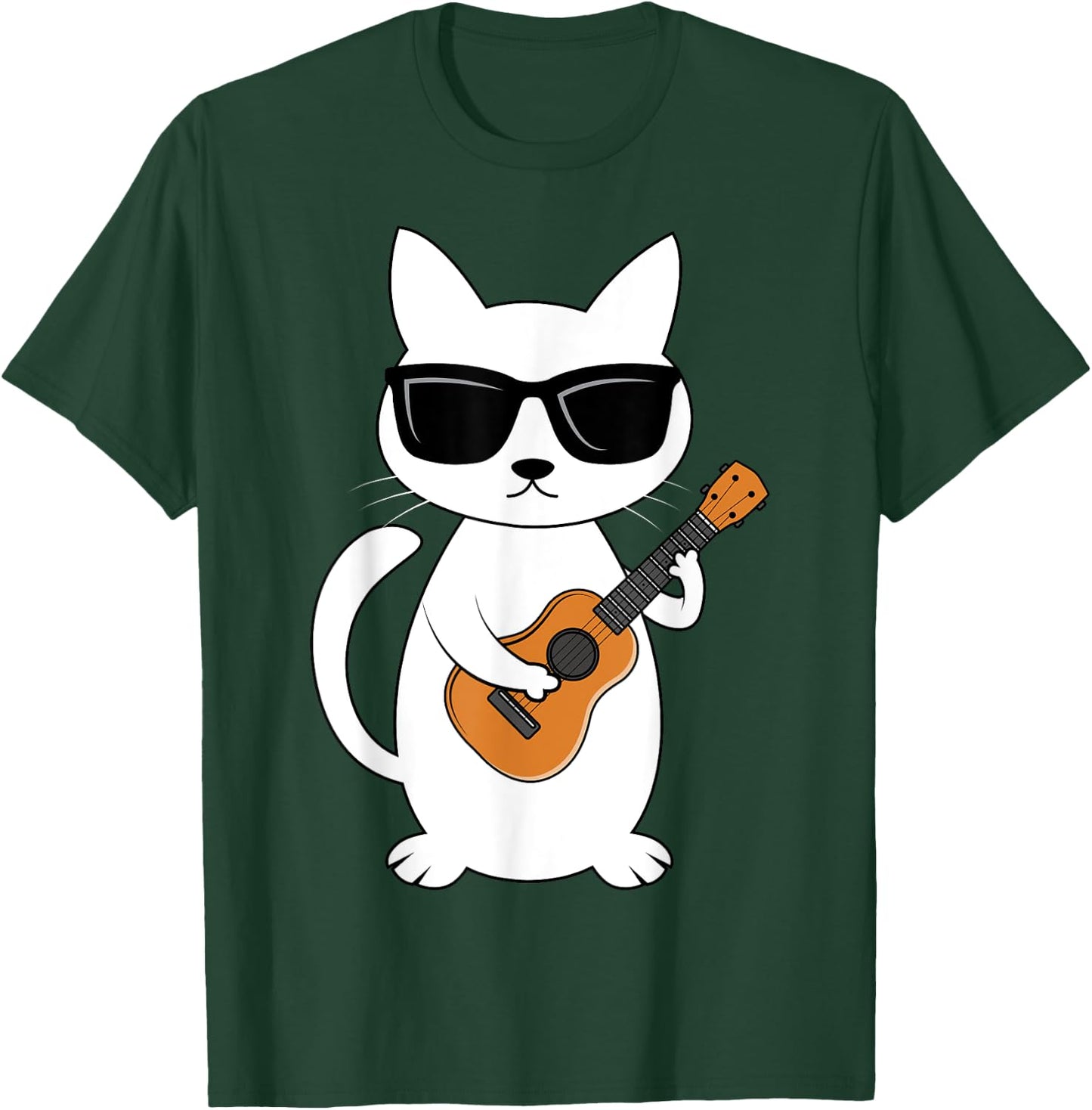 Ukulele Cat Ukulelist String Instrument T-Shirt - T-Shirt | Forest