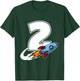 Outer Space 2 Year Old 2nd Birthday Two Rocket Ship Party T-Shirt - T-Shirt | Forest