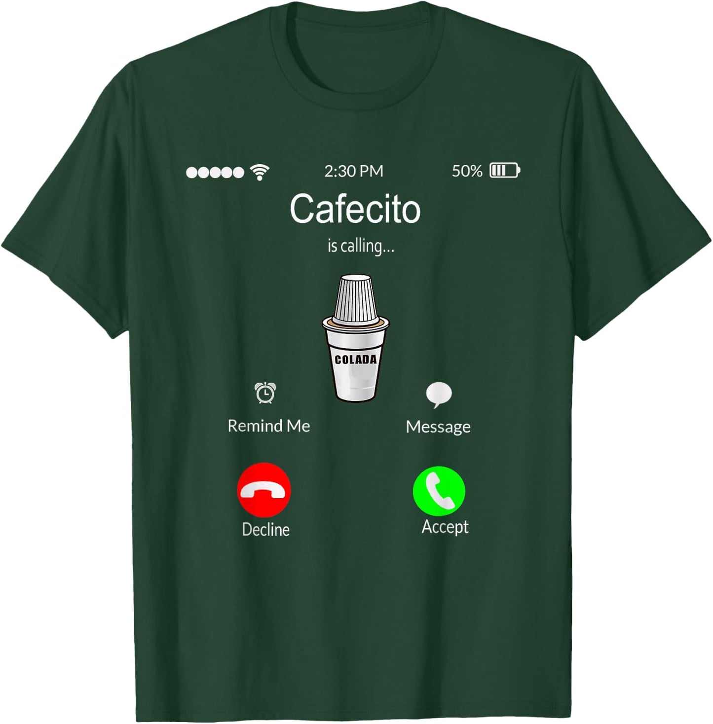 Funny Miami Cuban Coffee Cafecito Is Calling T-Shirt - T-Shirt | Forest