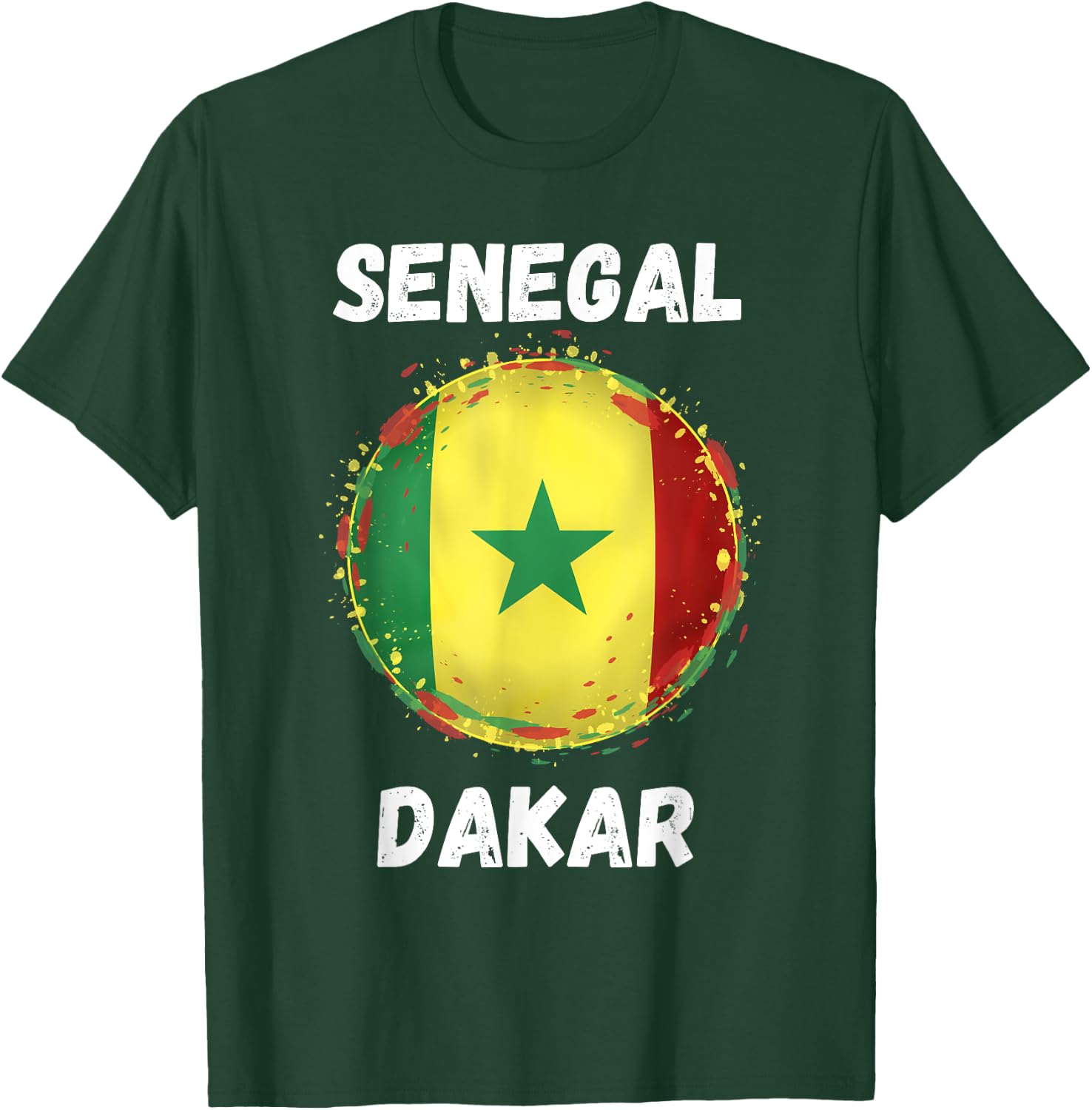 Dakar Senegal Retro Vintage Senegalese Flag Souvenirs T-Shirt - T-Shirt | Forest