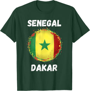 Dakar Senegal Retro Vintage Senegalese Flag Souvenirs T-Shirt - T-Shirt | Forest