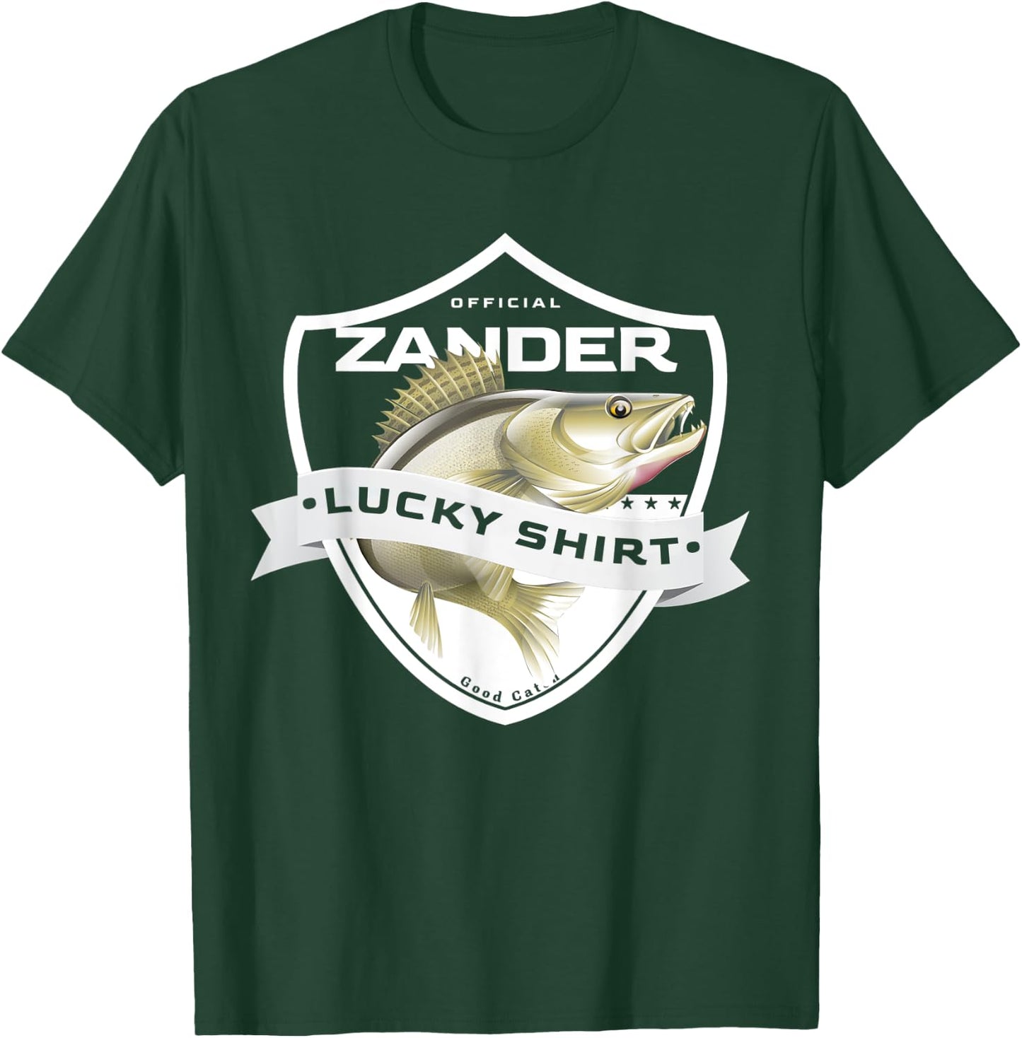 Pikeperch Lucky Shirt Funny Accessories to Zander Fishing T-Shirt - T-Shirt | Forest