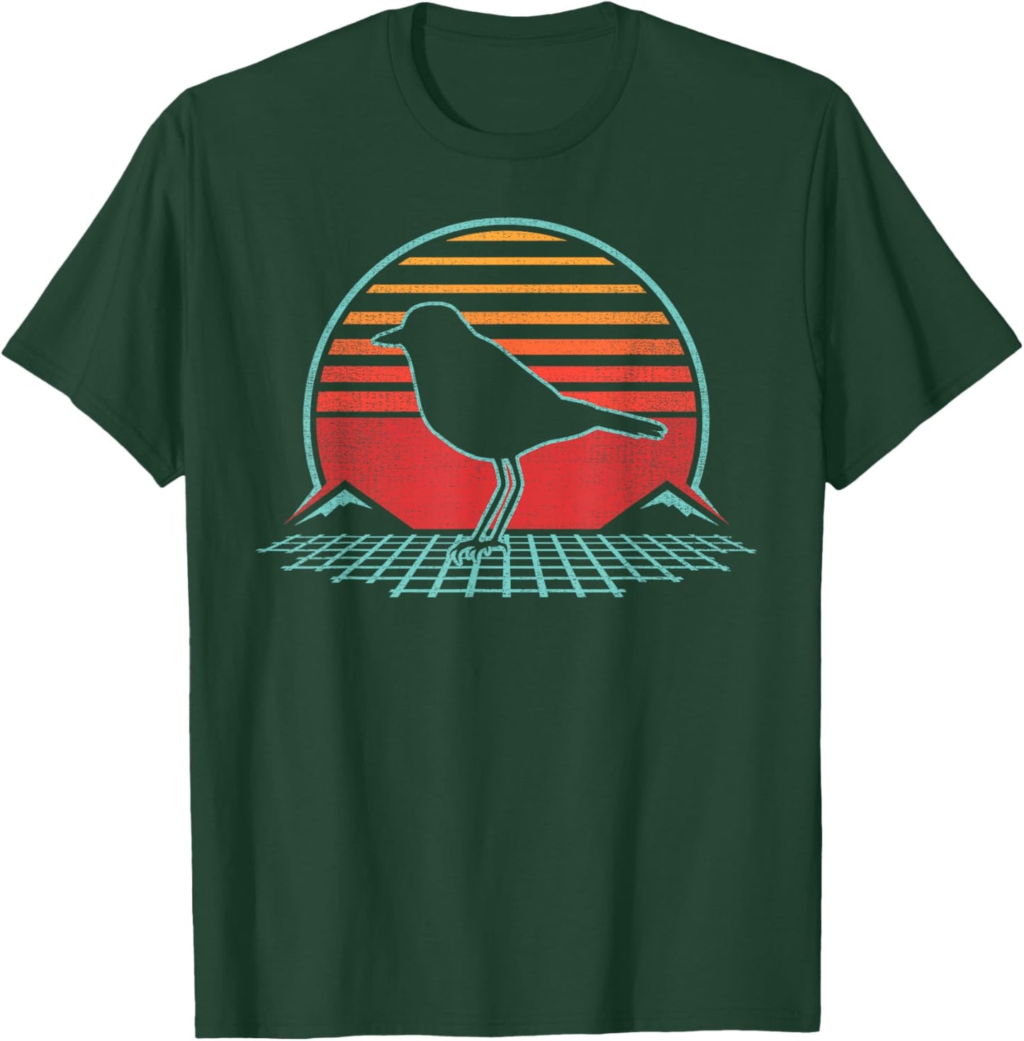 Killdeer Bird Retro Vintage 80s Style Birding Gift T-Shirt - T-Shirt | Forest