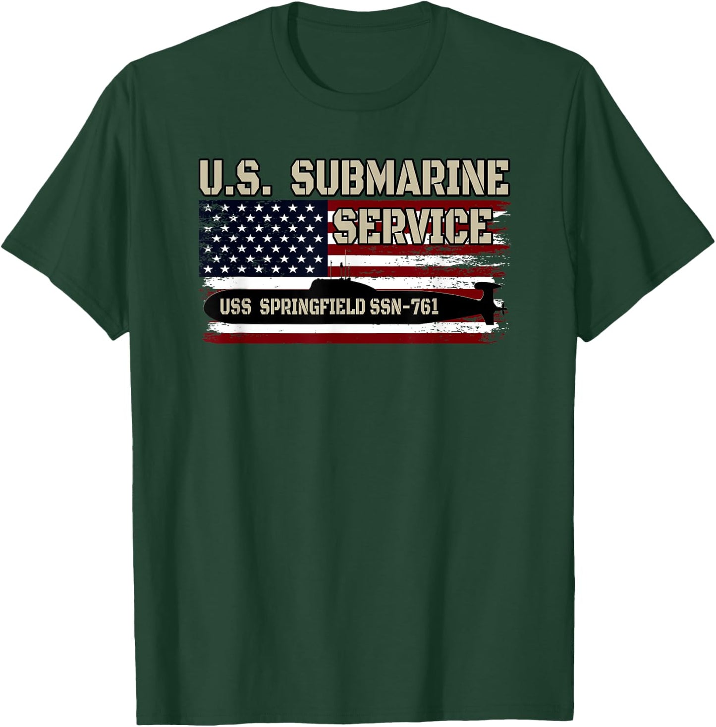 USS Springfield SSN-761 Submarine Veterans Day Father's Day T-Shirt - T-Shirt | Forest