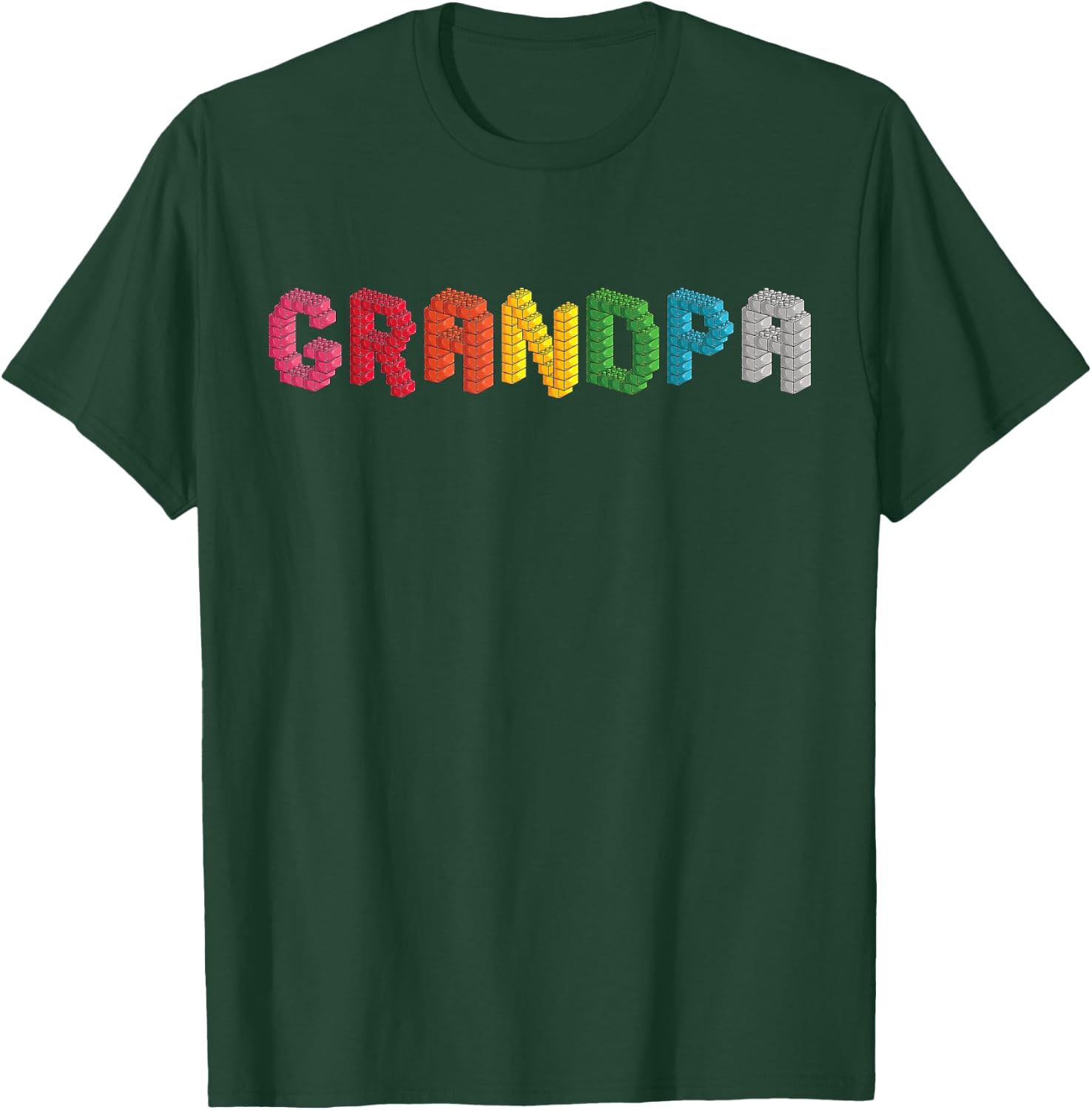 Grandpa Master Builder Building Bricks Blocks Family Set T-Shirt - T-Shirt | Forest