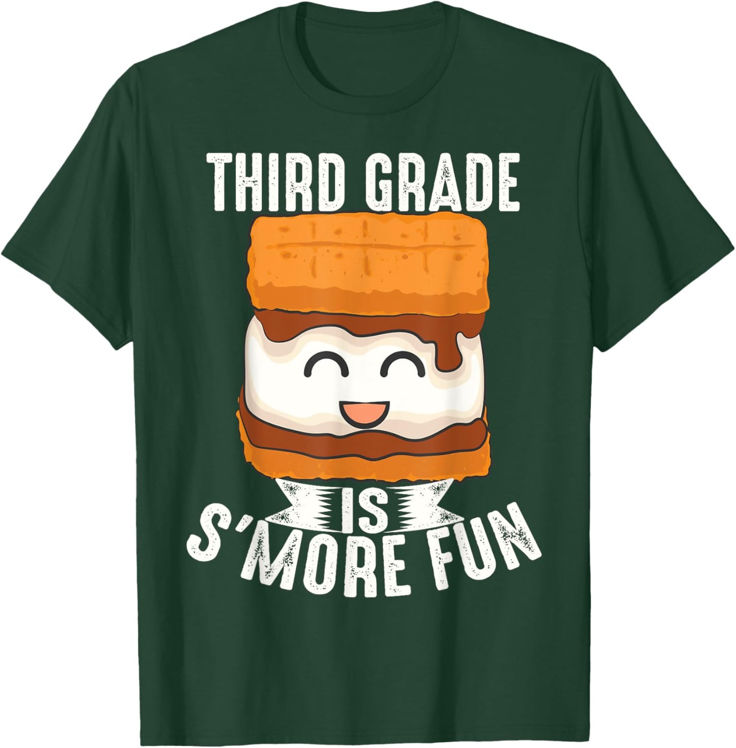 Funny Third Grade S'more Fun Gift Boys Girls Cool Camping T-Shirt - T-Shirt | Forest