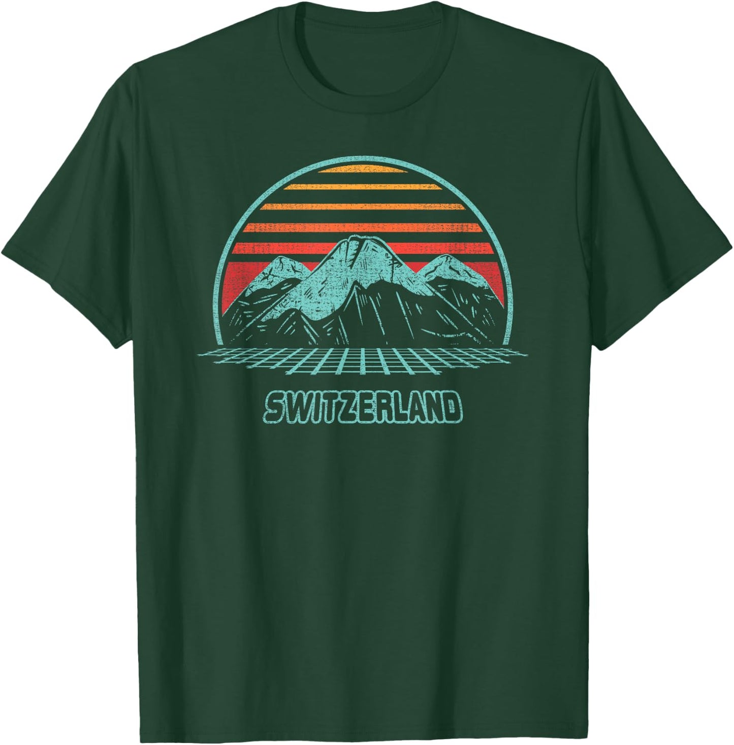 Switzerland Retro Vintage 80s Style T-Shirt - T-Shirt | Forest