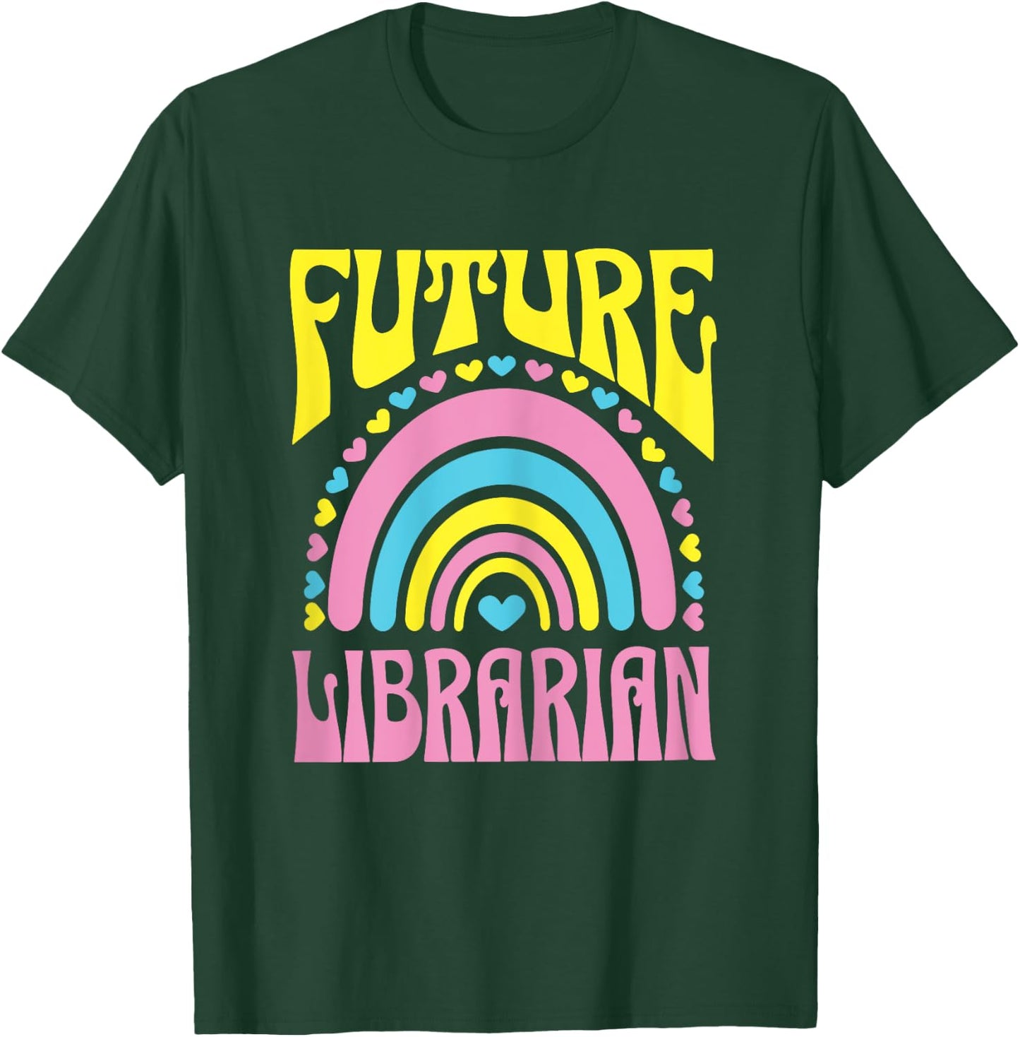 Future Librarian Bright Retro Rainbow Librarians Training T-Shirt - T-Shirt | Forest