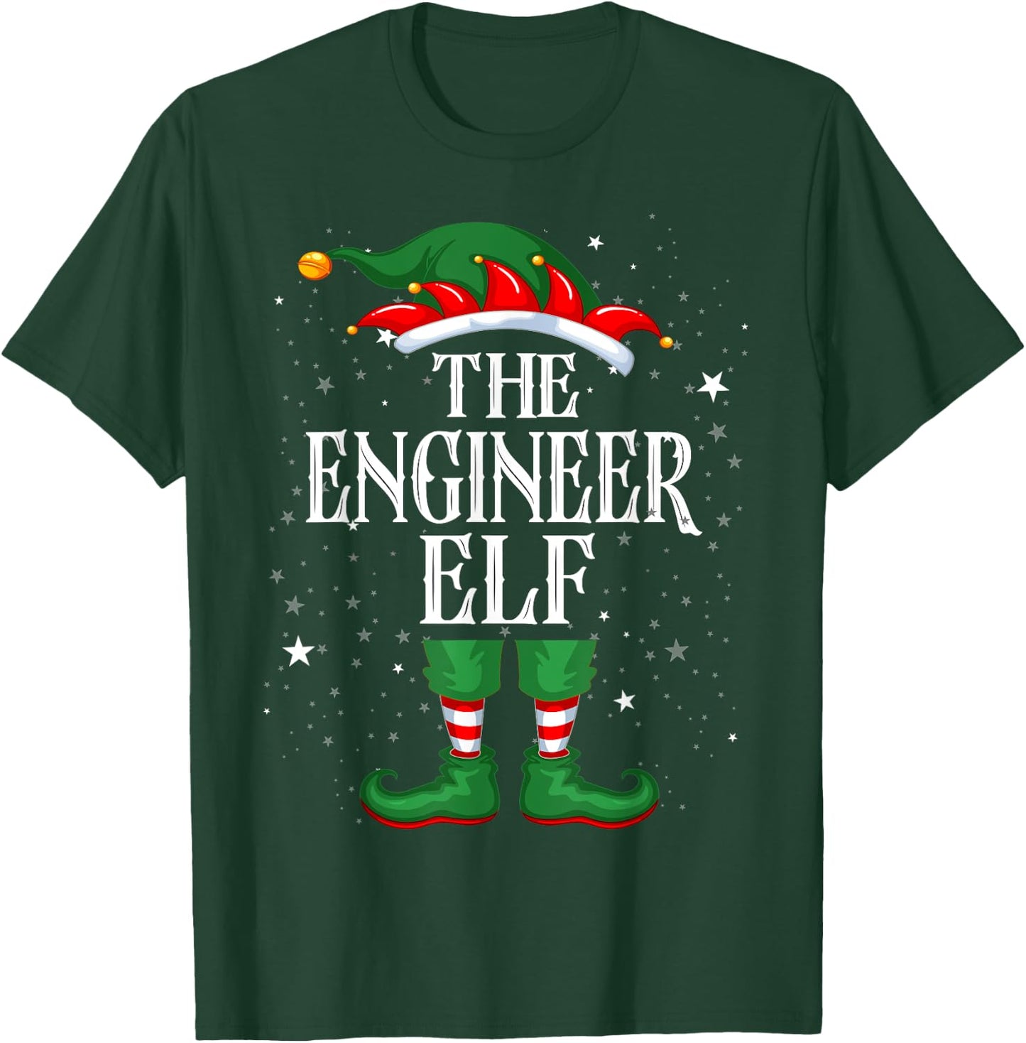 Christmas Elf Matching Family Group Funny The engineer Elf T-Shirt - T-Shirt | Forest