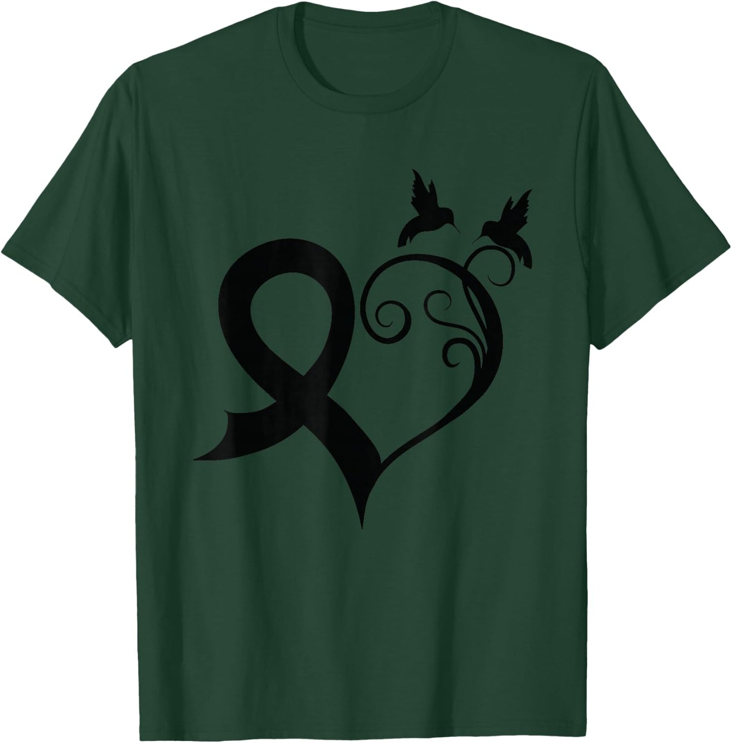 Melanoma Awareness Shirt | Support Family Member | Ribbon T-Shirt - T-Shirt | Forest