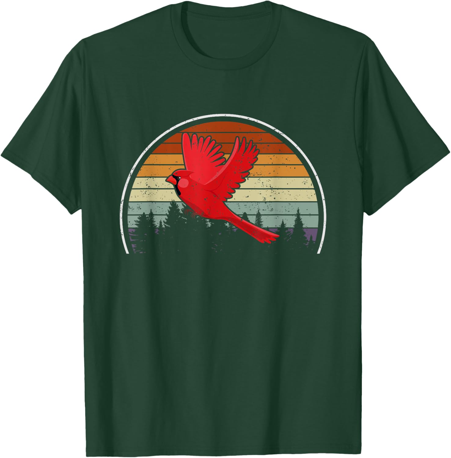 Birdwatcher Bird Lover Nature Bird Retro Red Cardinal T-Shirt - T-Shirt | Forest