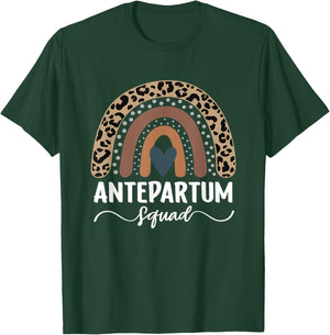Antepartum Squad, Leopard Rainbow Antepartum Nurse T-Shirt - T-Shirt | Forest