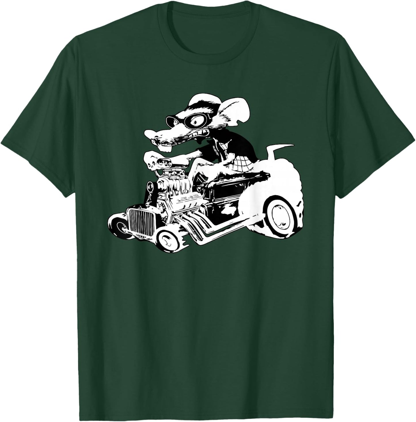 Rat Rod Shirt Rat on top of Hot Rod Gift T-Shirt - T-Shirt | Forest