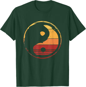 Asia Kawaii Asian Japanese Yin And Yang Retro T-Shirt - T-Shirt | Forest