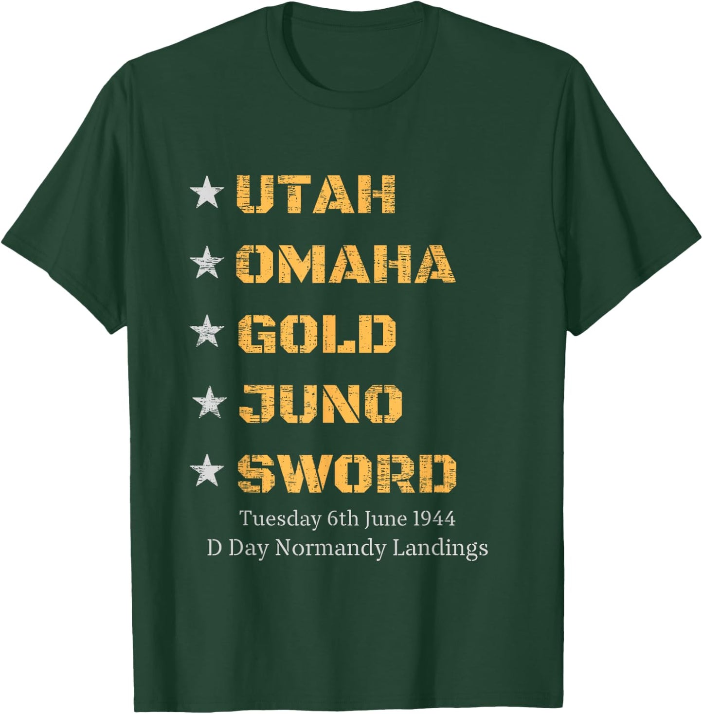 WW2 D Day Beaches World War 2 Army Hero Normandy Landings T-Shirt - T-Shirt | Forest