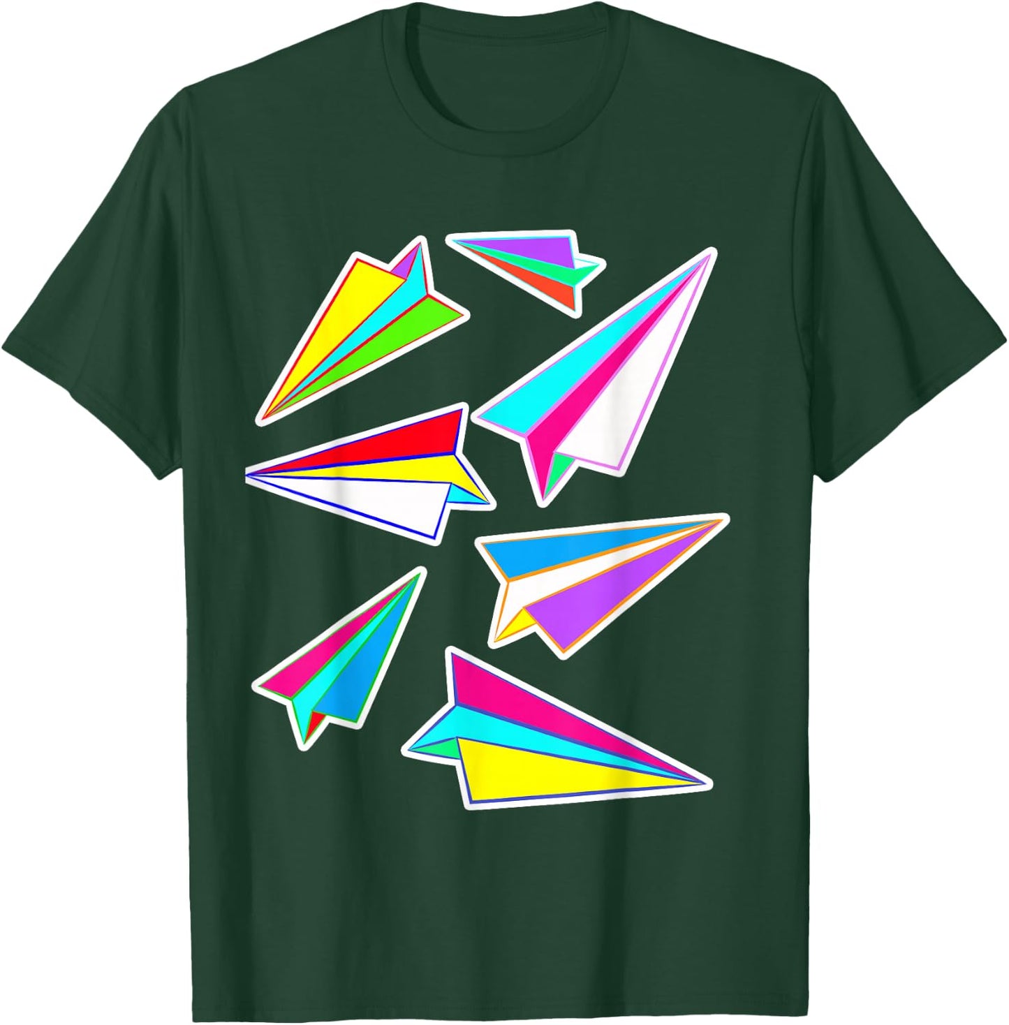 Boys Funny Paper Airplane Pilot Origami Shirt T-Shirt - T-Shirt | Forest