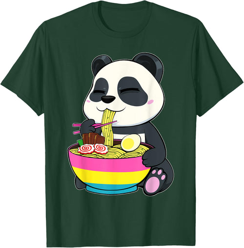 Panda Eating Ramen LGBT-Q Pansexual Pride Pan Flag Color