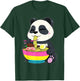 Panda Eating Ramen LGBT-Q Pansexual Pride Pan Flag Color T-Shirt - T-Shirt | Forest