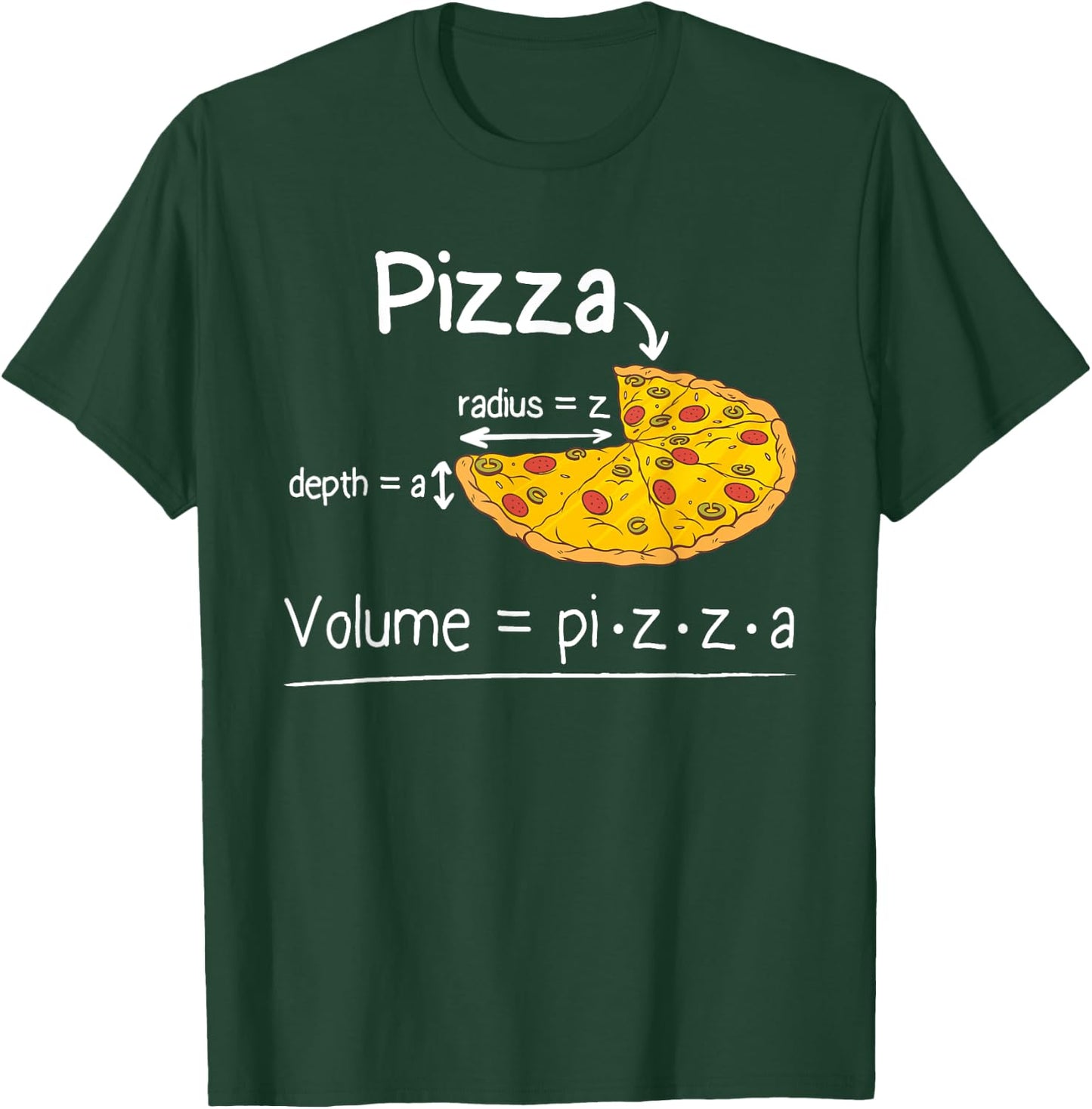 Volume Formula Pizza and Math Meme | Funny Math Teacher Women Girls Kids T-Shirt - T-Shirt | Forest