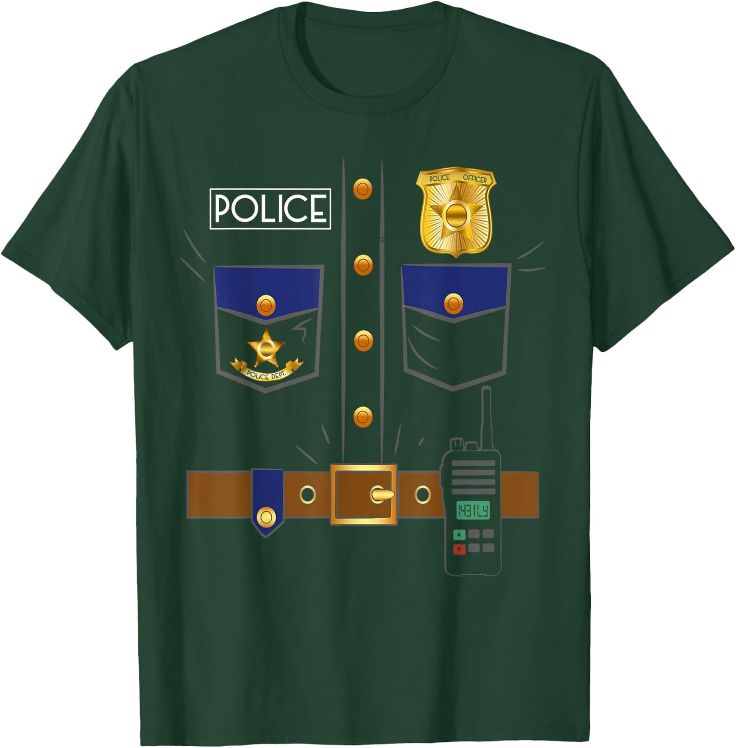 Police Officer Costume Police Costume For Kids Funny Police T-Shirt - T-Shirt | Forest
