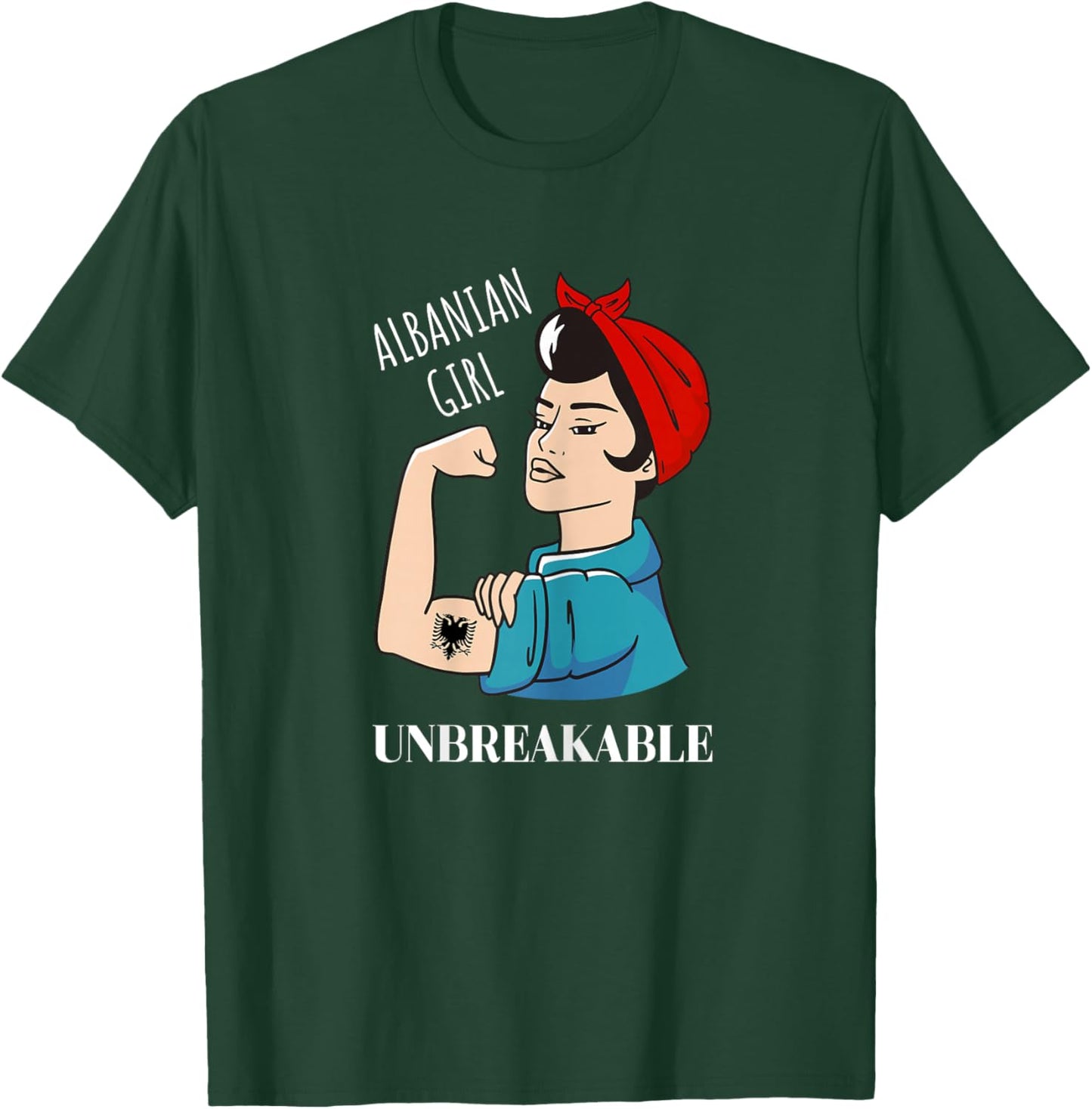 Albanian Girl Unbreakable Heritage Albania Eagle T-Shirt - T-Shirt | Forest