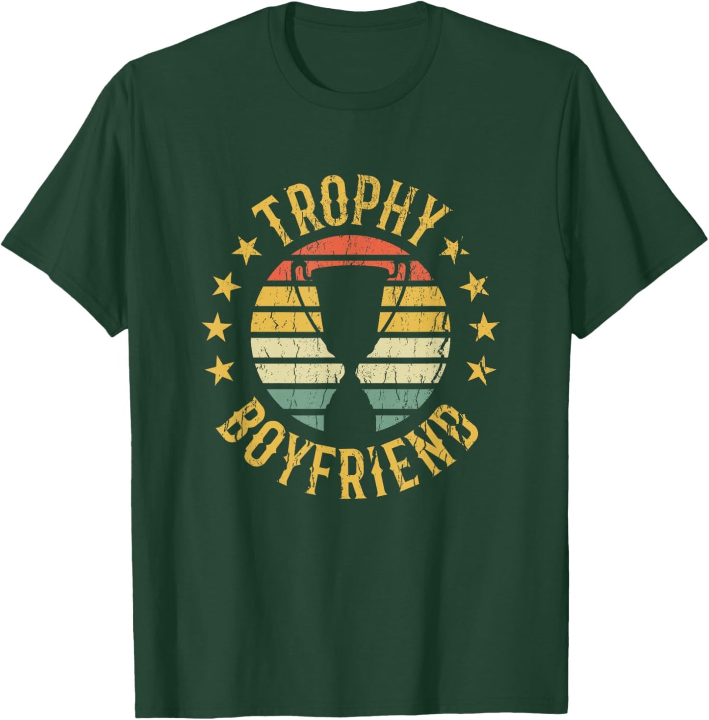 Trophy Boyfriend Retro Clothes Gift Girlfriend Valentine , Black, Small T-Shirt - T-Shirt | Forest