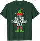 The Wine Drinking Elf Funny Matching Family Christmas Pajama T-Shirt - T-Shirt | Forest