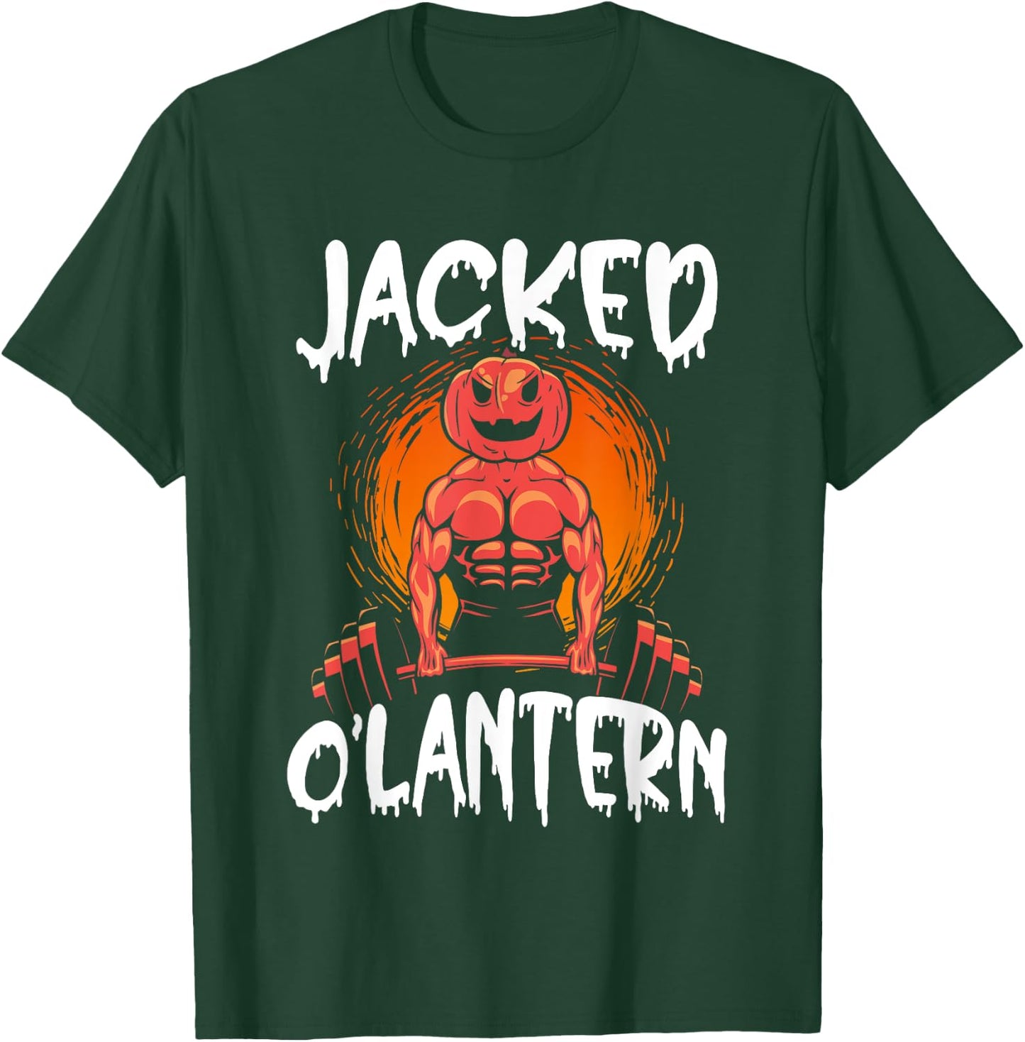 Jacked O Lantern Halloween Weightlifting Muscle Workout T-Shirt - T-Shirt | Forest