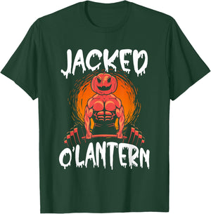 Jacked O Lantern Halloween Weightlifting Muscle Workout T-Shirt - T-Shirt | Forest