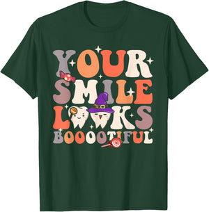 Your Smile Looks Bootiful Funny Dentist Halloween Spooky T-Shirt - T-Shirt | Forest
