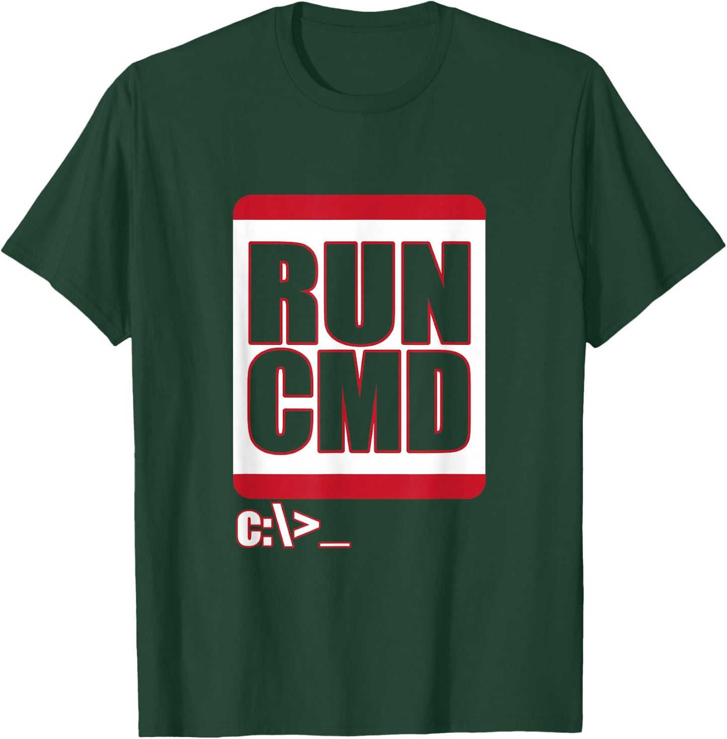 Run CMD Funny Computer Science Nerd Coder T-Shirt - T-Shirt | Forest