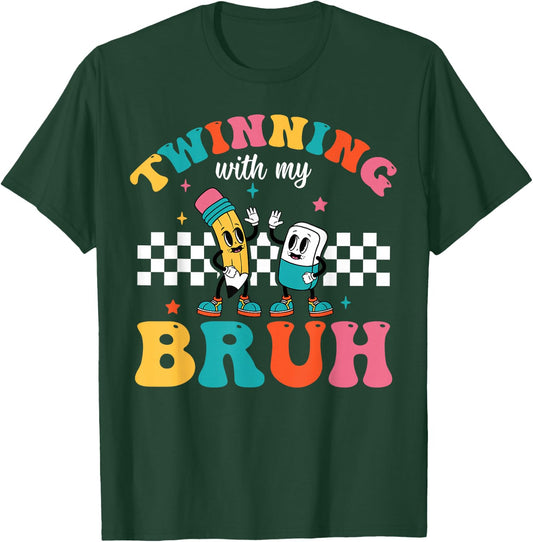 Twinning With My Bestie Kids Boys Funny Twin Day Spirit Week T-Shirt - T-Shirt | Forest