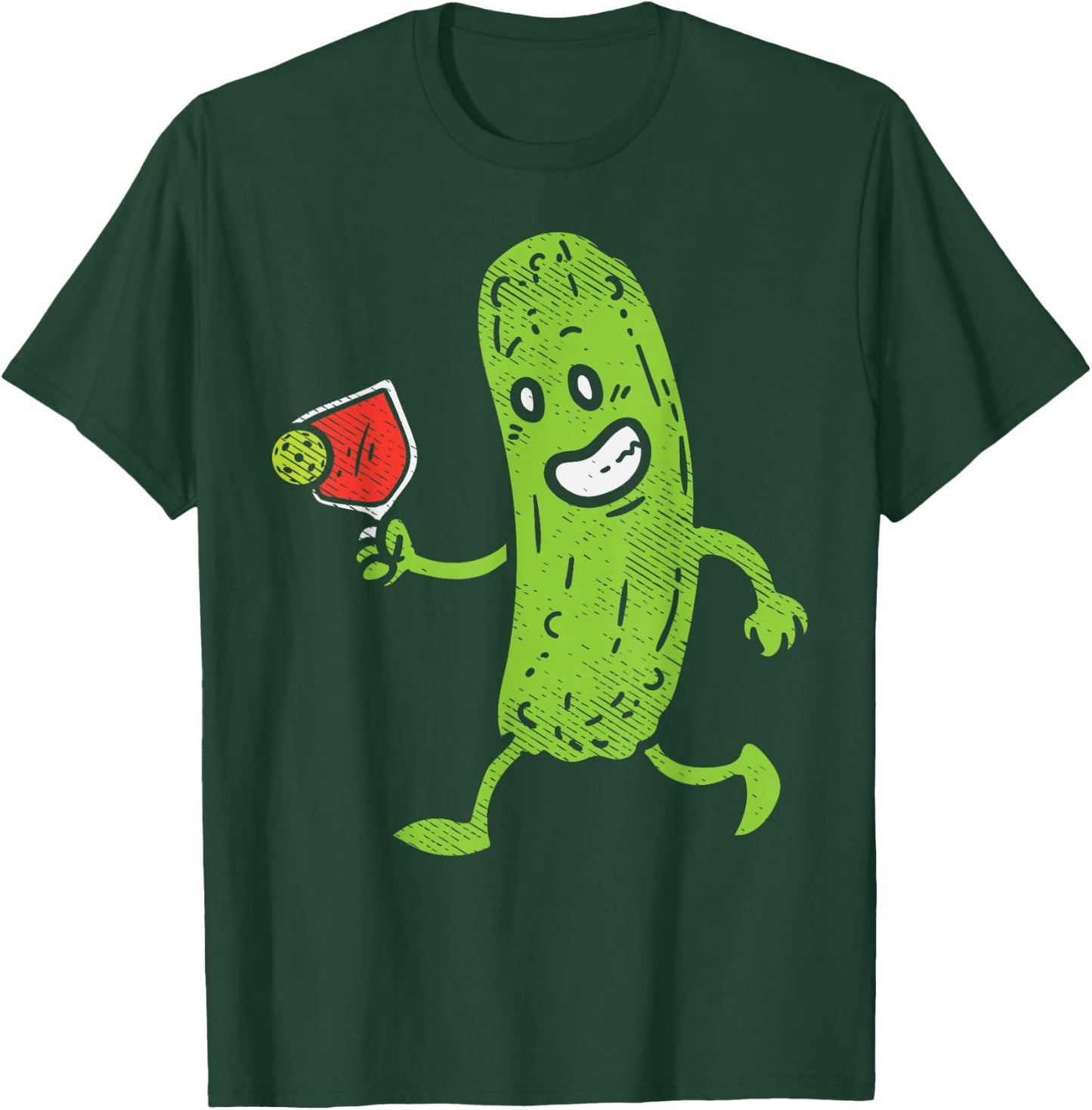 Pickle Drinking Pickleball Cocktail Funny Men Women Gift T-Shirt - T-Shirt | Forest