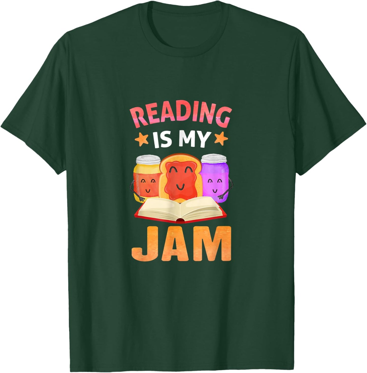 Reading is My Jam Funny I Love to Read Books T-Shirt - T-Shirt | Forest