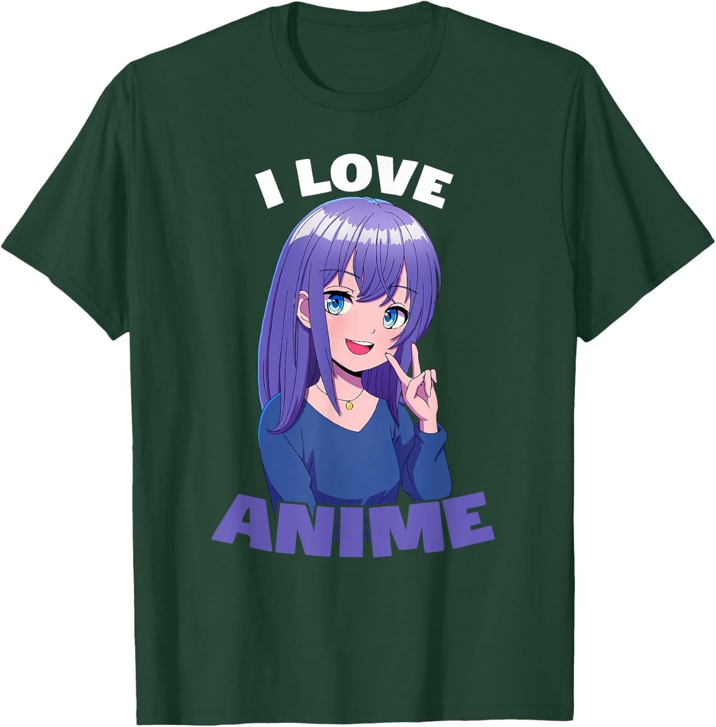 I Love Anime Girl T-Shirt - T-Shirt | Forest