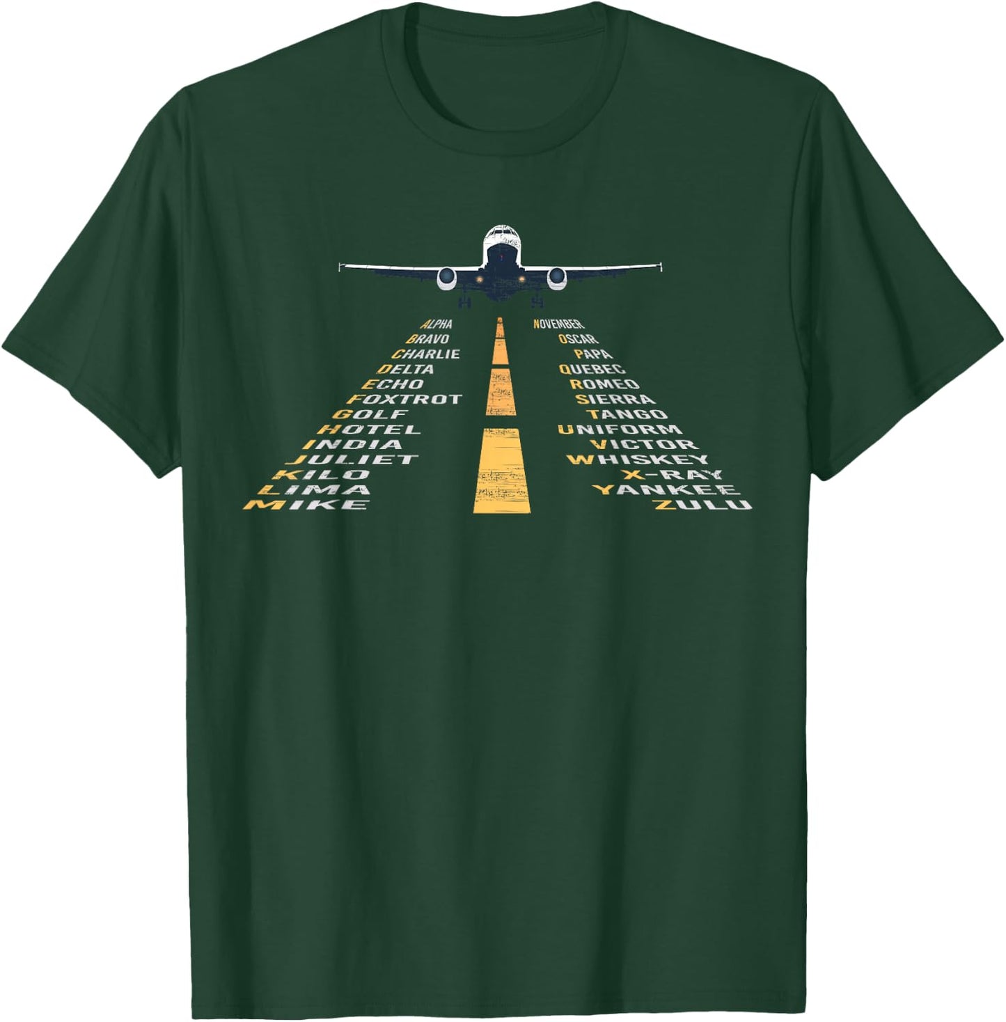 Phonetic Alphabet | Pilot Cadet Airplane Shirt T-Shirt - T-Shirt | Forest