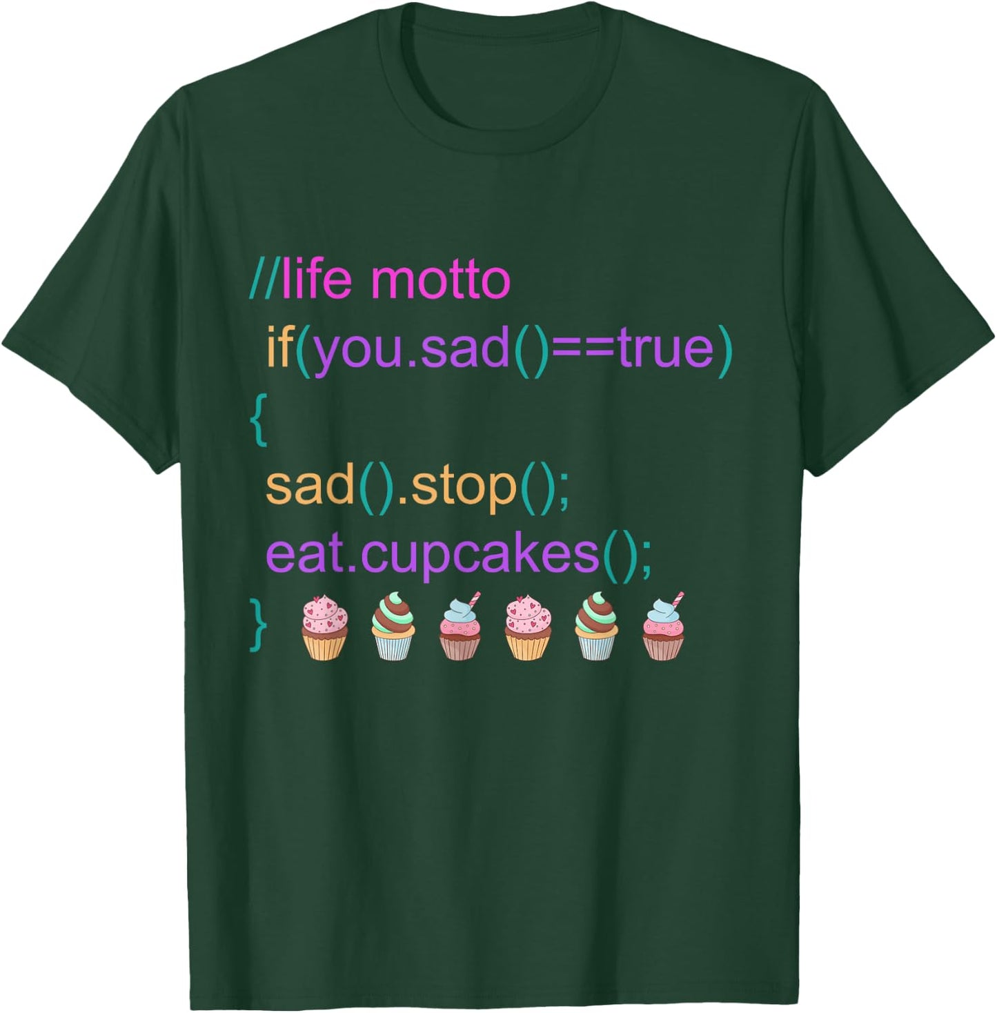 Funny Programmer Eat Cupcake Great Coder updates T-Shirt - T-Shirt | Forest