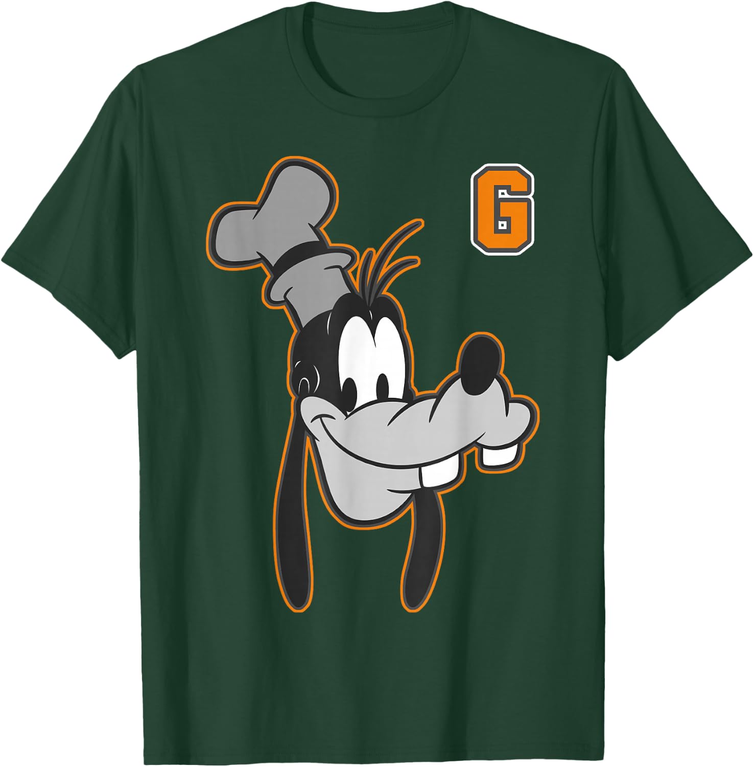 Disney Goofy Orange Outline Portrait Small T-Shirt - T-Shirt | Forest