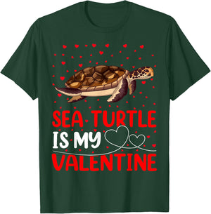 Sea Turtle Fish Lover Funny Sea Turtle Is My Valentine T-Shirt - T-Shirt | Forest