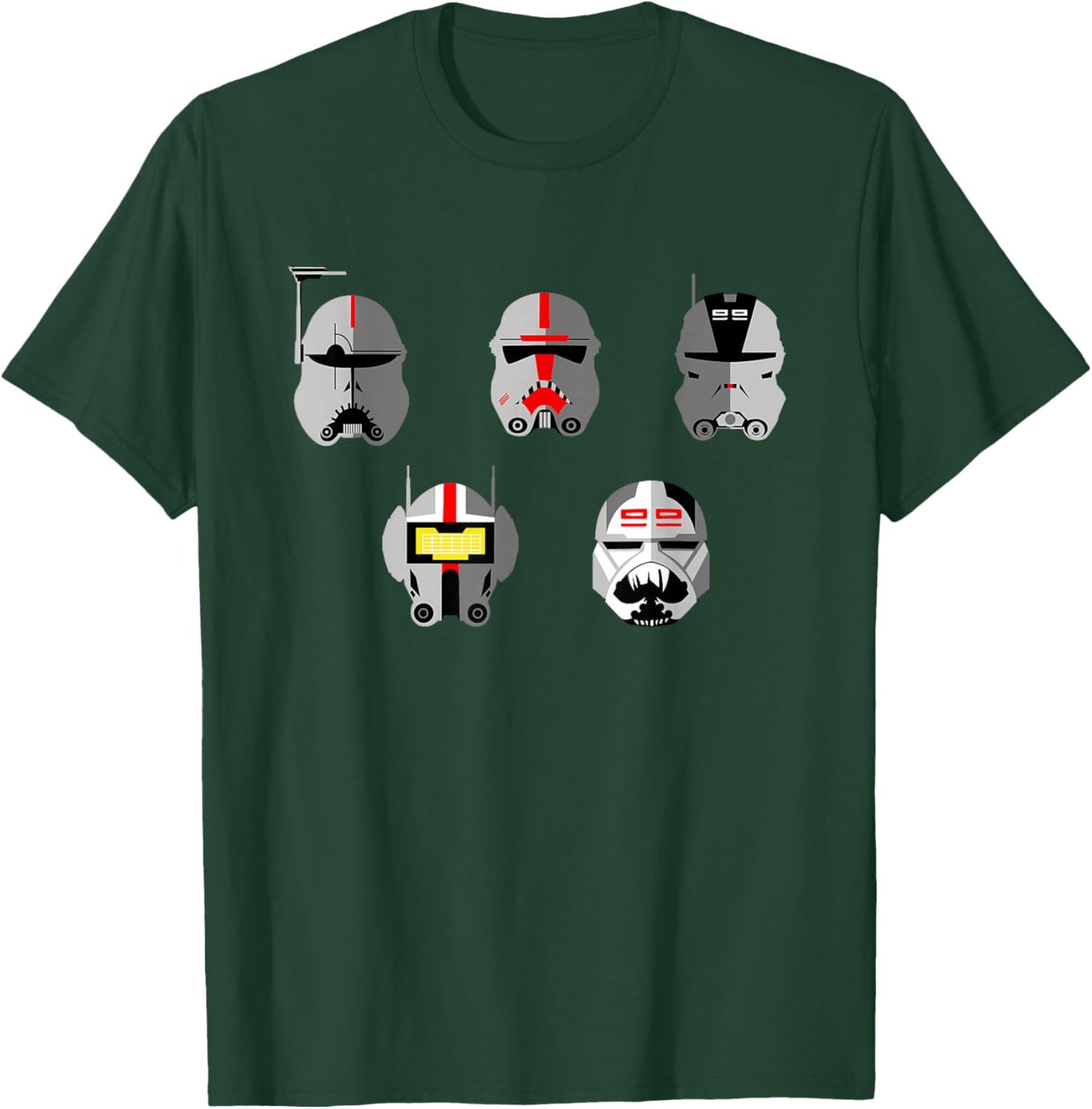 Star Wars The Bad Batch Clone Force 99 Helmets T-Shirt - T-Shirt | Forest