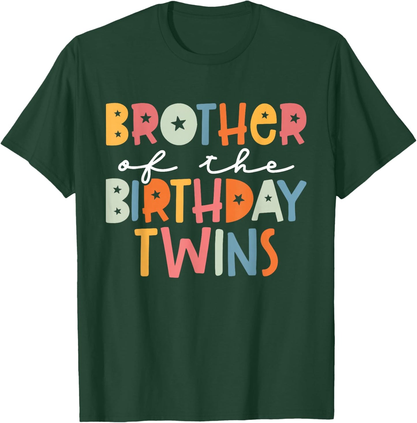 Brother of The Birthday Twins Kids Big Brother of Twins Bday T-Shirt - T-Shirt | Forest