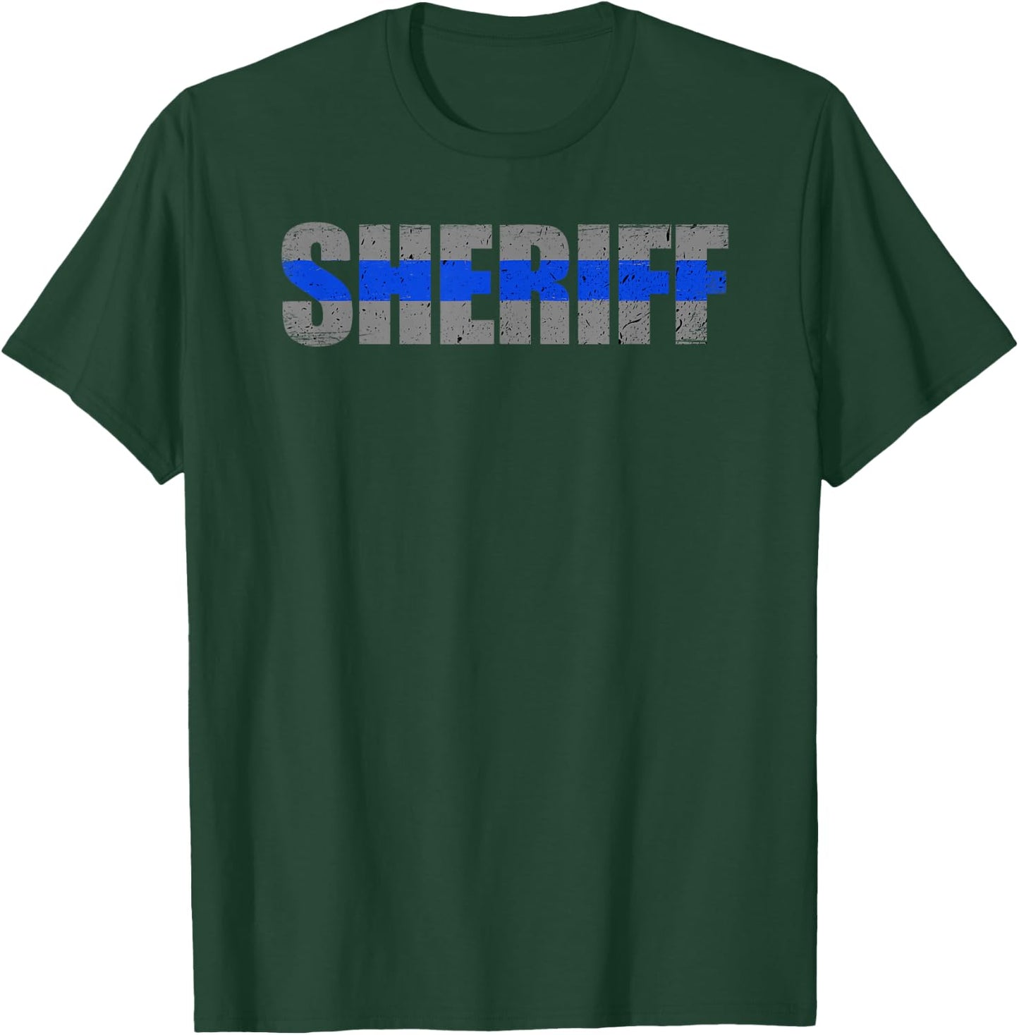 Sheriff Thin Blue Line Support Law Enforcement T-Shirt - T-Shirt | Forest