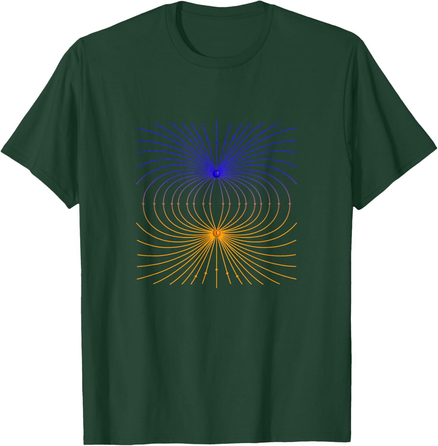 Electric Field Lines Physics Student Teacher Gift Dipole T-Shirt - T-Shirt | Forest
