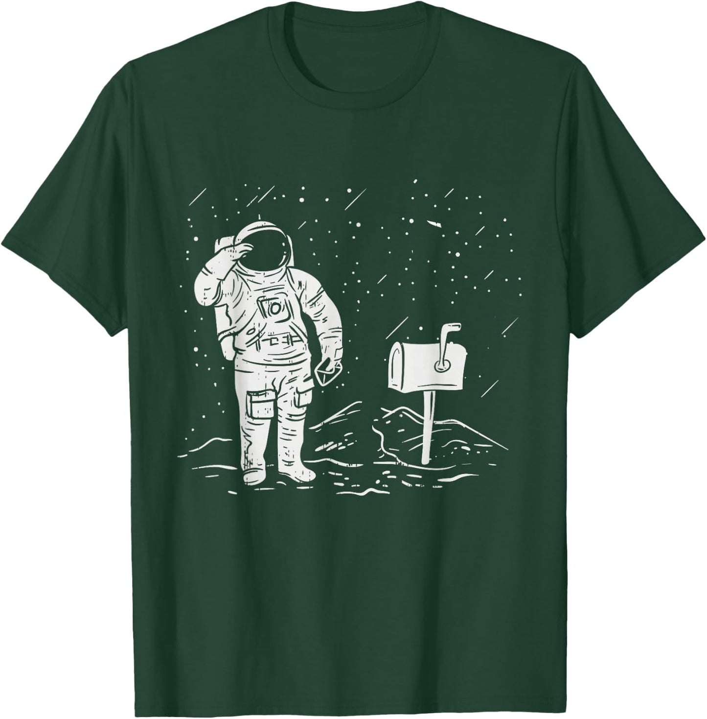 Postman Funny for Delivery Postman Astronaut T-Shirt - T-Shirt | Forest